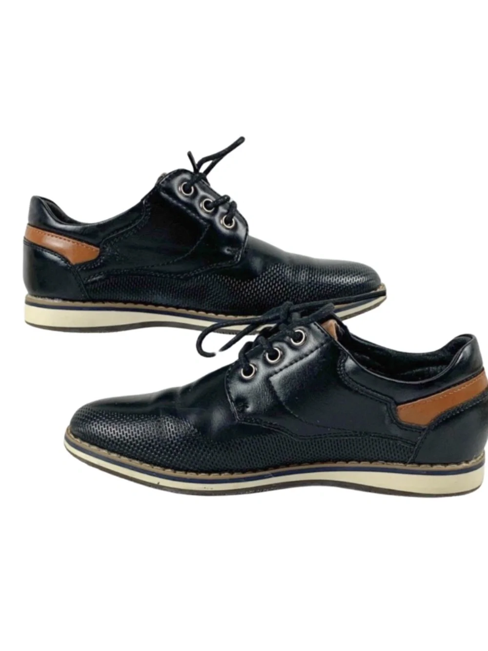 Oxford Comfy Formal Black Brown Shoes Boys Size 1 Dress Shoes Preppy